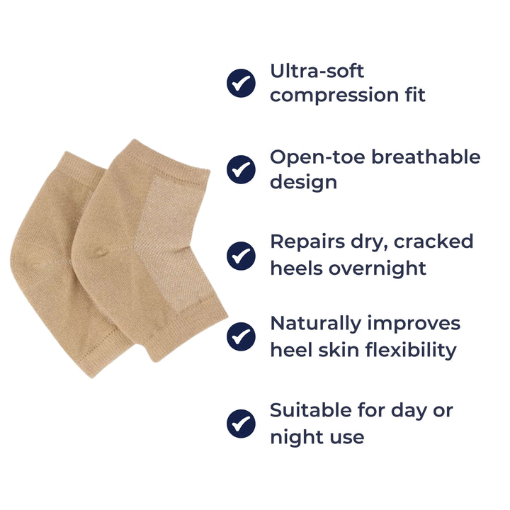Moisturising Gel Lining – Cushioned Open-Toe – Softens Cracked Heels Overnight – For Foot Relief Comfort Bowlift