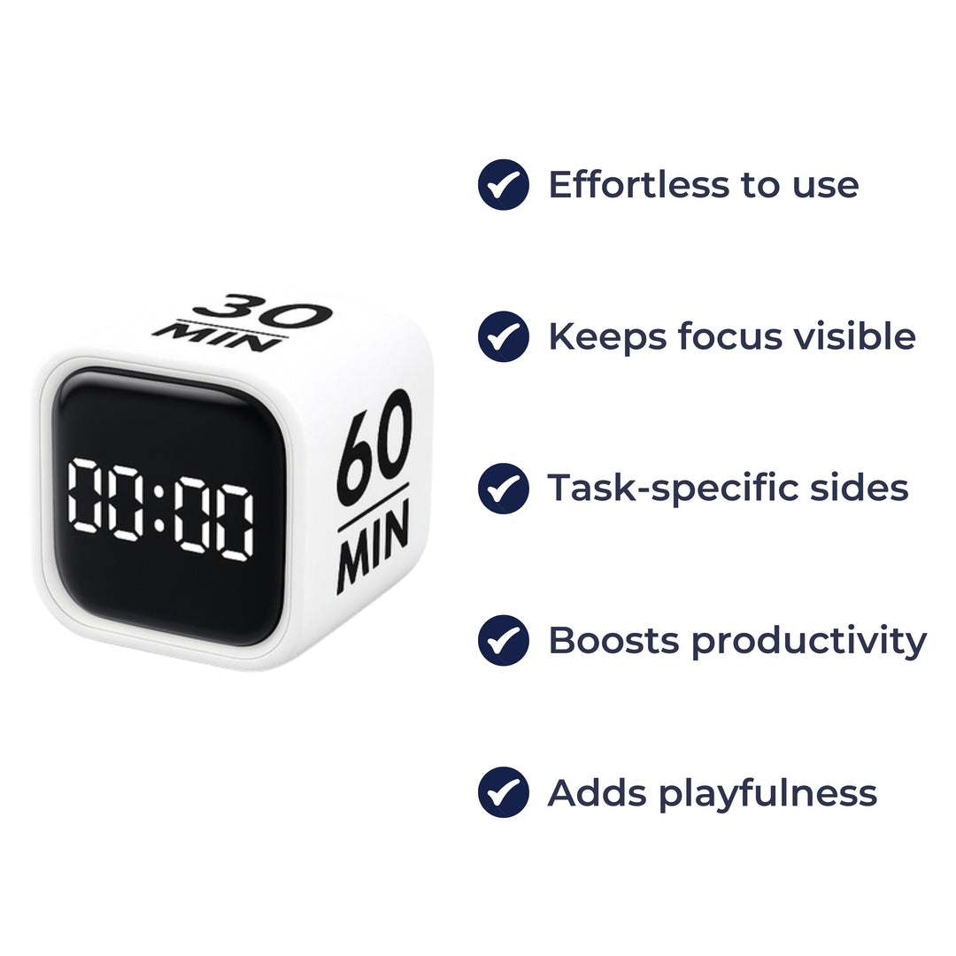 Instant Flip Start – Large LED Rechargeable Display – For Work Study Focus Bowlift