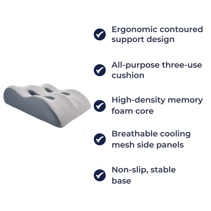 Improve Circulation & Swelling Relief – Memory Foam with Breathable Cover – Tired Legs Support Bowlift