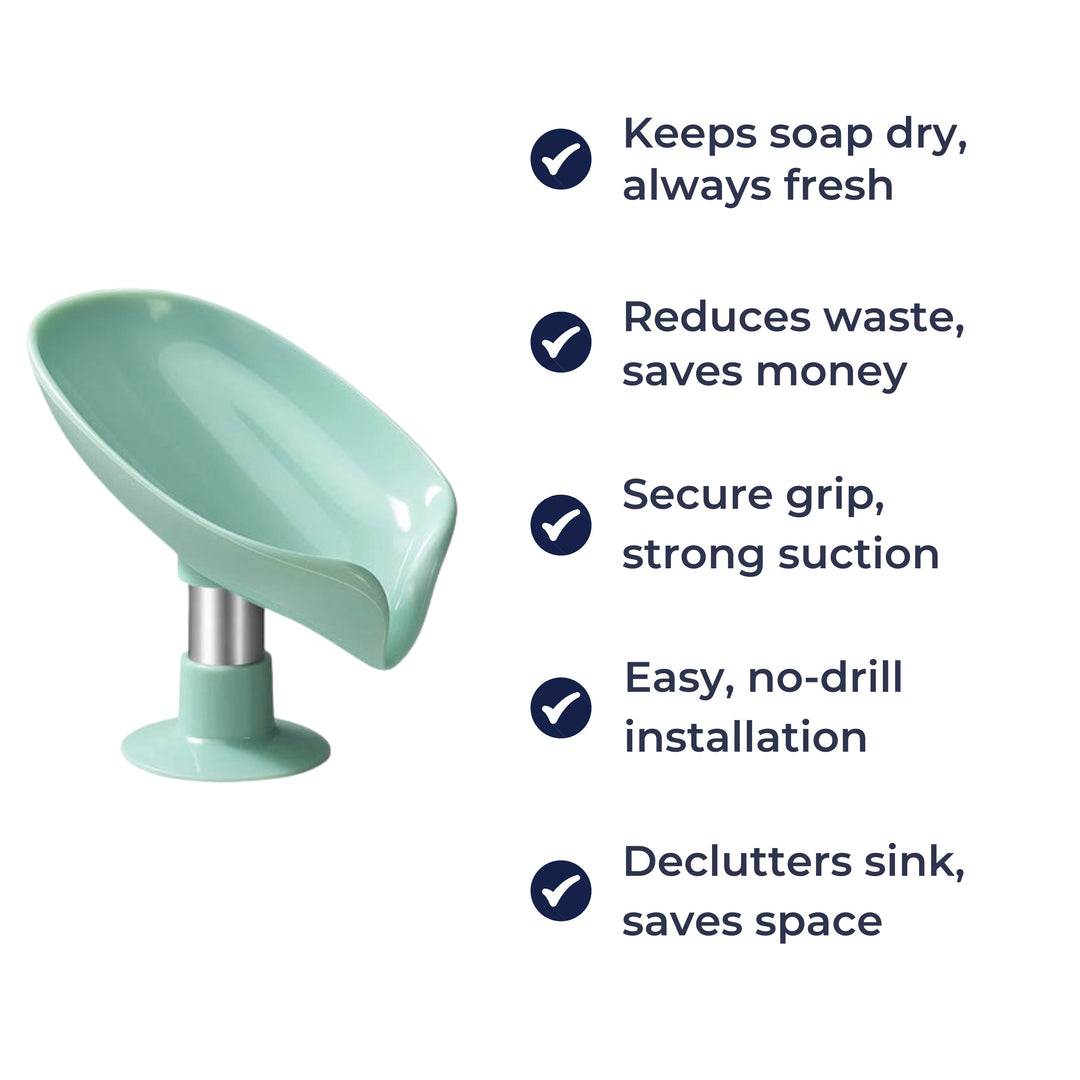 Draining Soap Holder – Keep Soap Dry – Strong Suction Cup – No Drill Mount – Hygienic Bathroom & Shower Storage Solution Bowlift