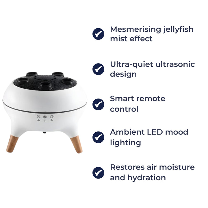 Quiet LED Jellyfish Effect – Remote Control – Relieves Dry Skin & Congestion for Peaceful Sleep & Relaxation Bowlift