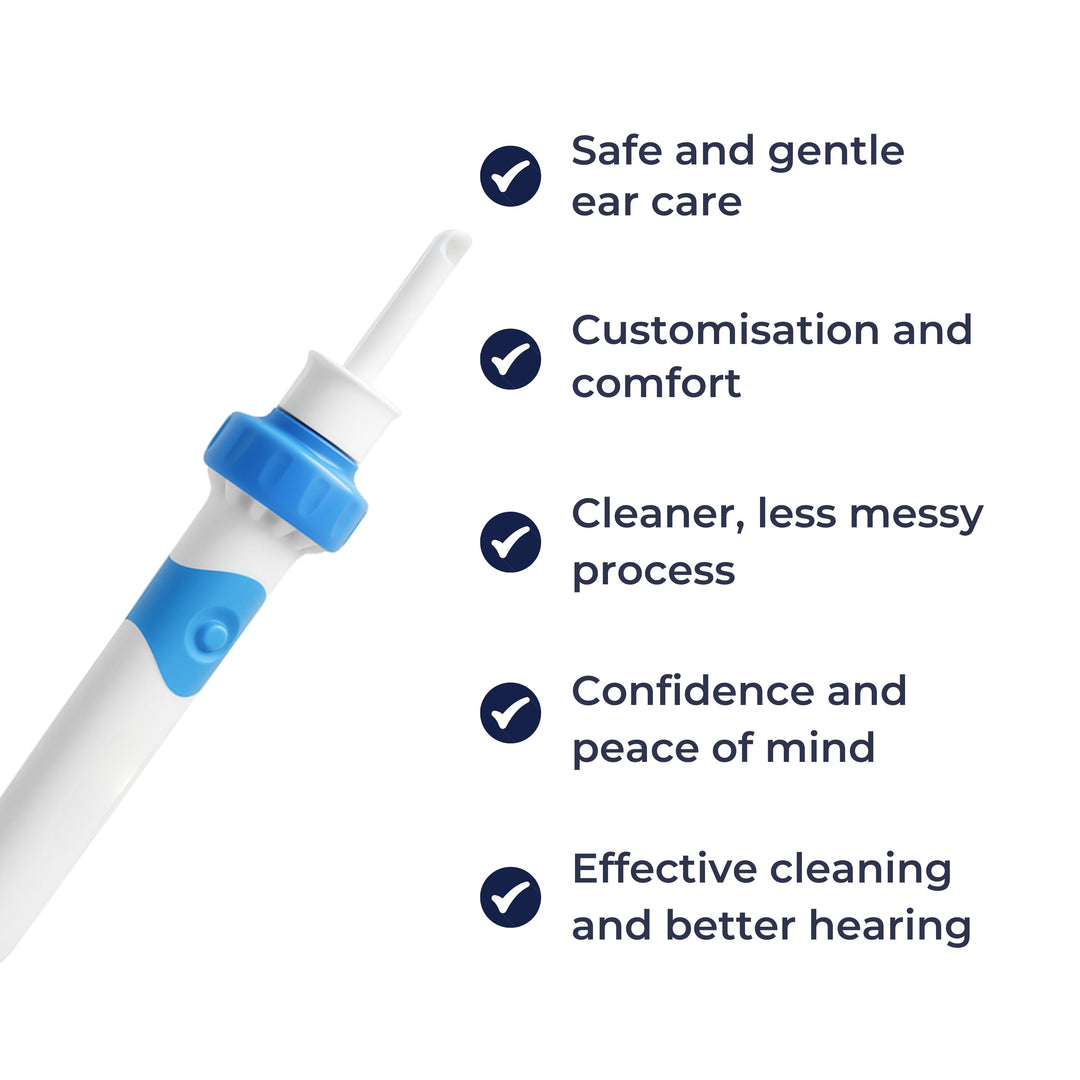 Soft Silicone Tip – LED Guidance – Quiet Safe Wax Removal for Adults & Kids Bowlift