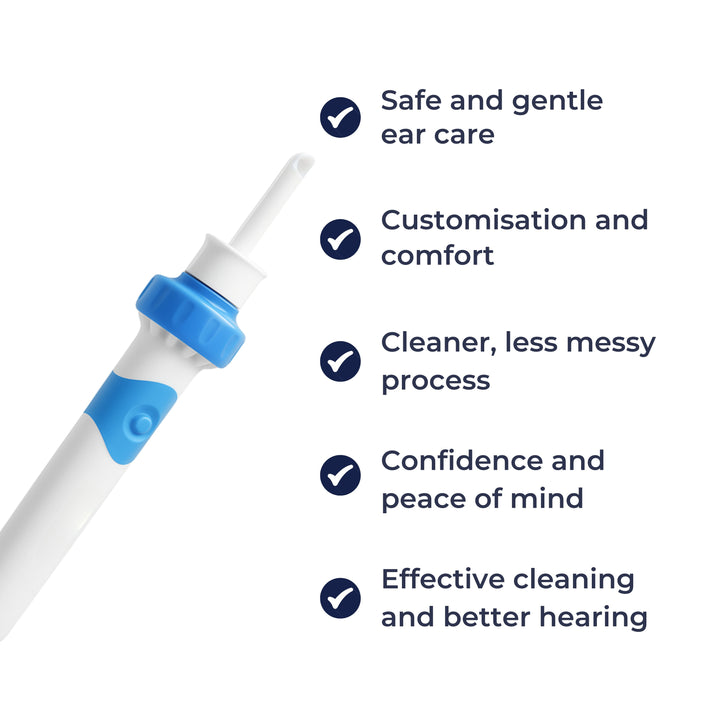 Soft Silicone Tip – LED Guidance – Quiet Safe Wax Removal for Adults & Kids Bowlift