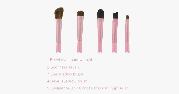 BowLift | 5-piece professional eyeshadow brush set, perfect for blending eyeshadow - soft bristles provide you with professional results!