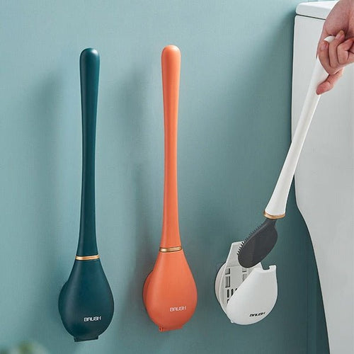 BowLift | PureScrub – Hygienic Silicone Toilet Brush with Holder