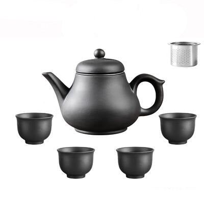 Purple Clay Teapot Single Pot with Built-in Stainless Steel Filter | Bowlift