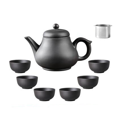 Purple Clay Teapot Single Pot with Built-in Stainless Steel Filter | Bowlift