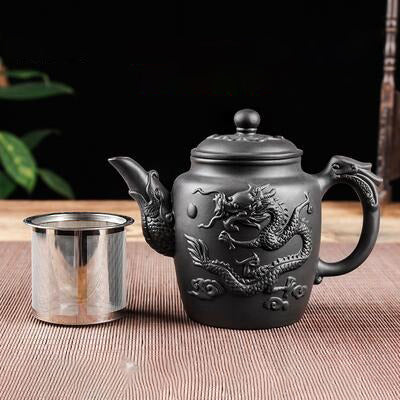 Purple Clay Teapot Single Pot with Built-in Stainless Steel Filter | Bowlift
