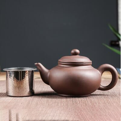 Purple Clay Teapot Single Pot with Built-in Stainless Steel Filter | Bowlift