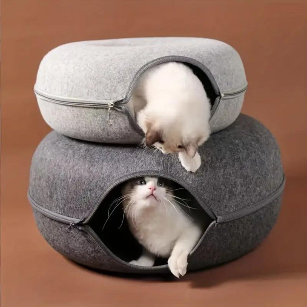 PurrTunnel • Cozy 2 - in - 1 Cat Tunnel Bed - Cat Tunnel Bed - BowLift