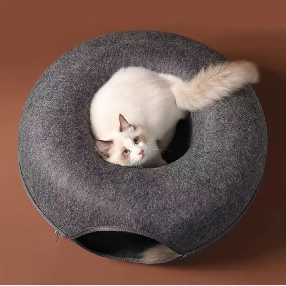 PurrTunnel • Cozy 2 - in - 1 Cat Tunnel Bed - Cat Tunnel Bed - BowLift