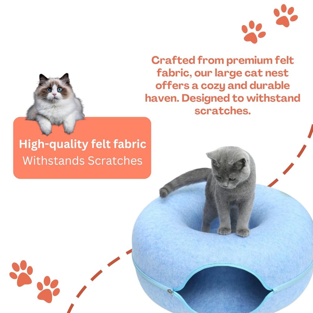 PurrTunnel • Cozy 2 - in - 1 Cat Tunnel Bed - Cat Tunnel Bed - BowLift