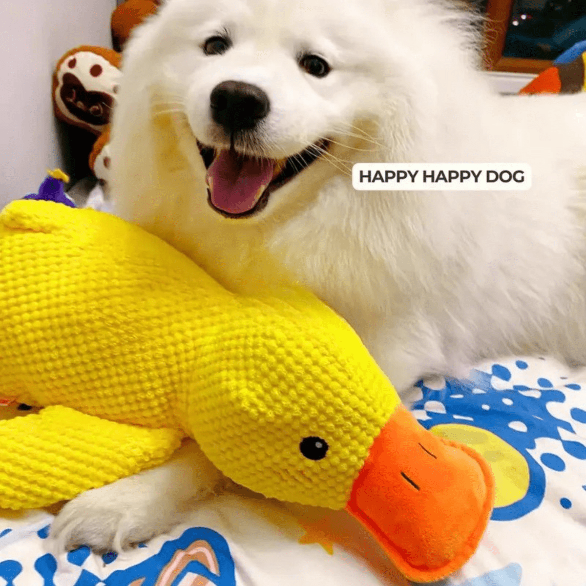 BowLift | PawVerve Plush Duck Toy for Dogs | Soft squeaky comfort toy for playful and relaxed pets