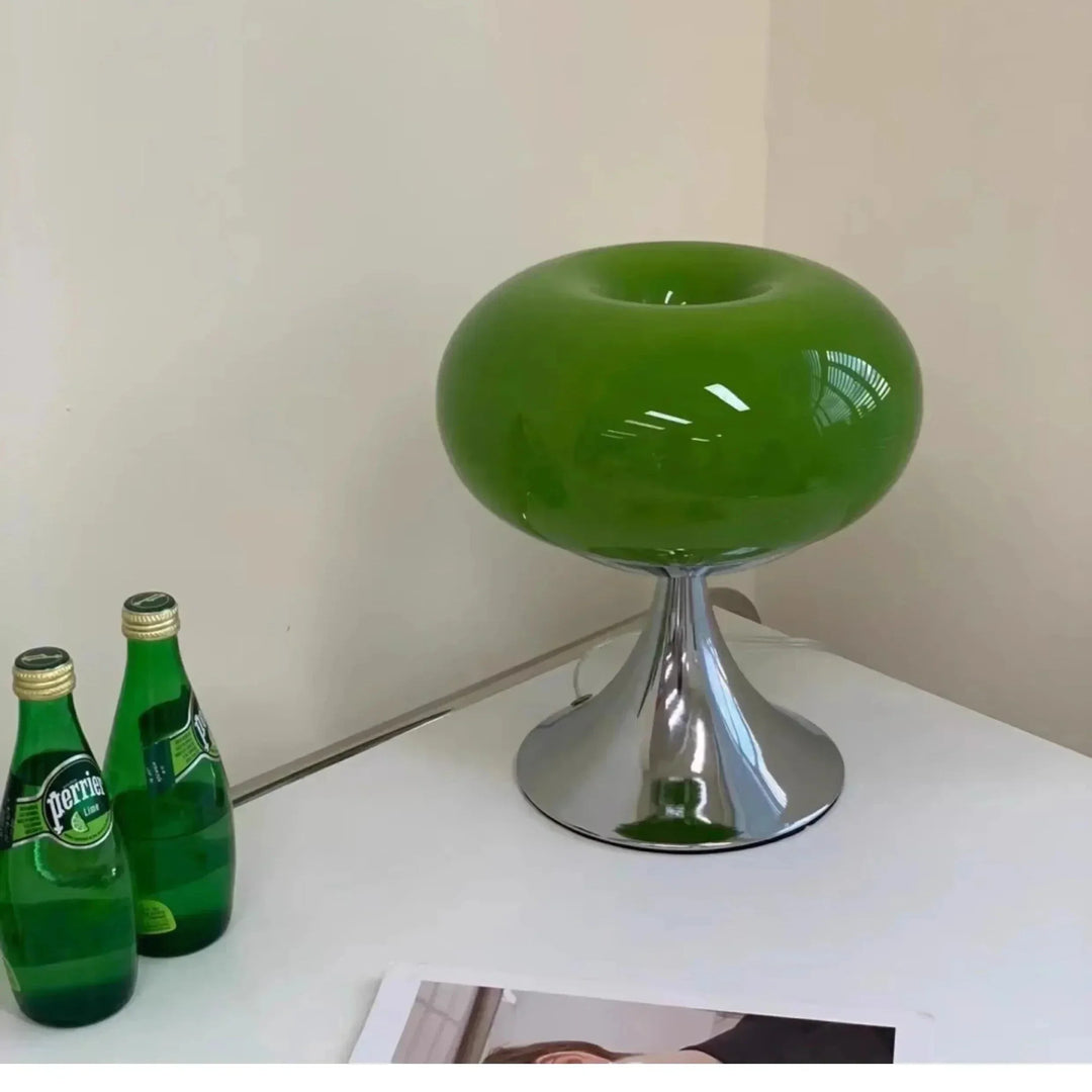 BowLift | Antique Apple Table Lamp made of Glass | E27 Halogen, Rotary Switch