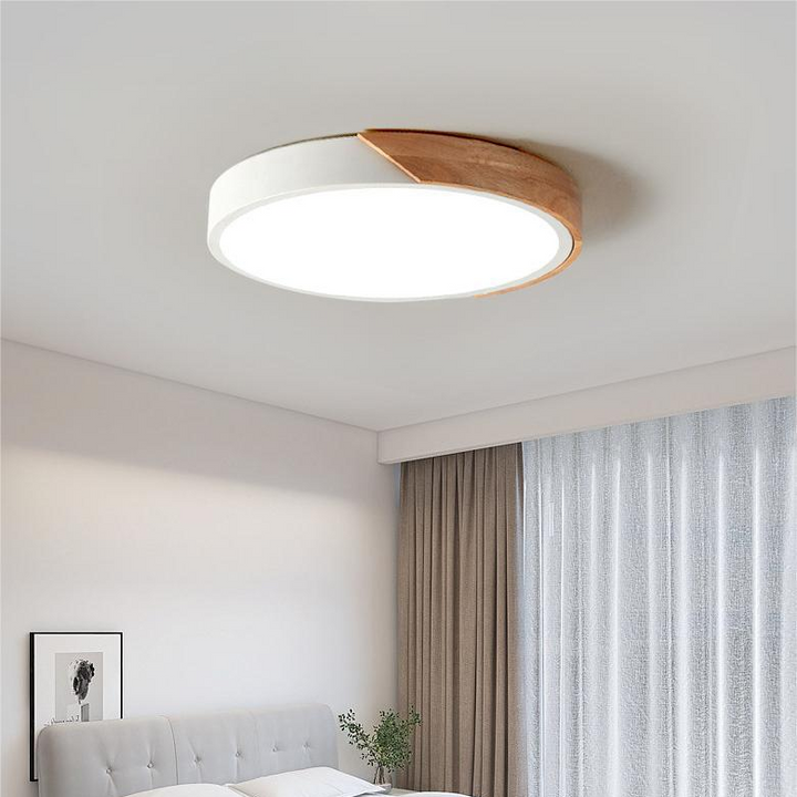 BowLift | Nordic Wooden Macaroon Ceiling Light | Ø 23-30 cm, Metal and Wood