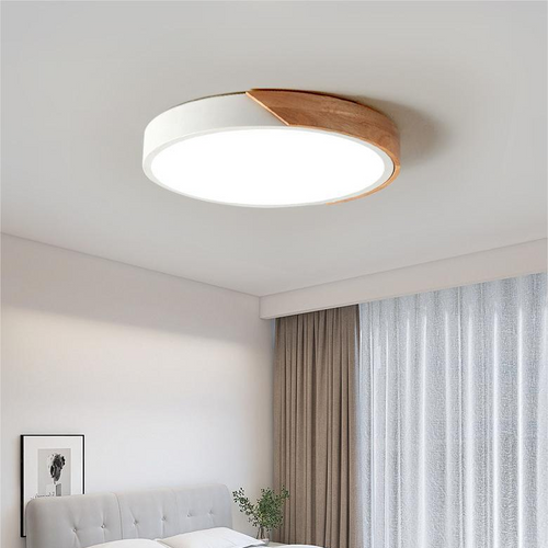 BowLift | Nordic Wooden Circular Ceiling Light Fixture for Macaroon Style Home Decor & Ambient Lighting