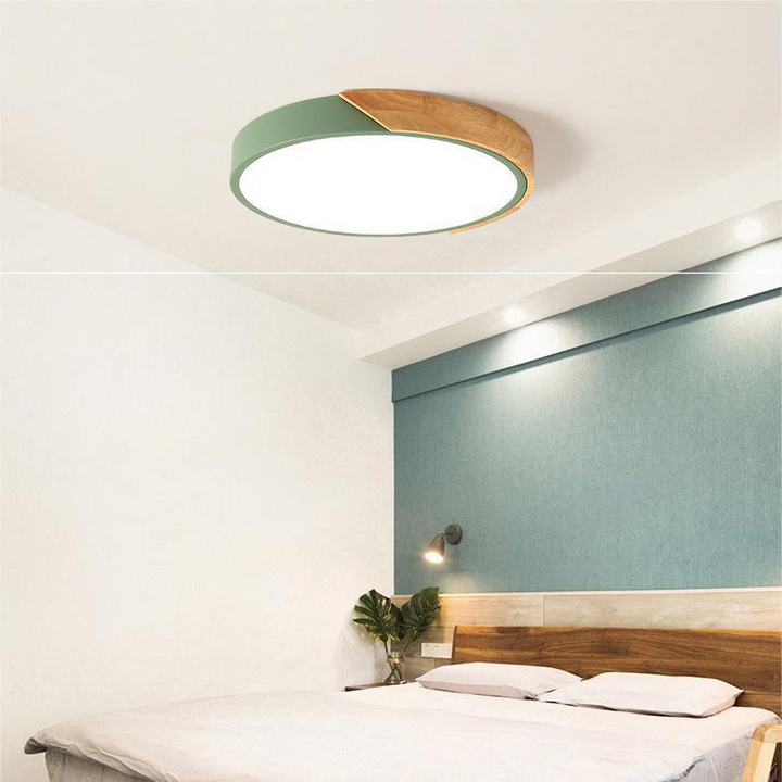 BowLift | Nordic Wooden Macaroon Ceiling Light | Ø 23-30 cm, Metal and Wood