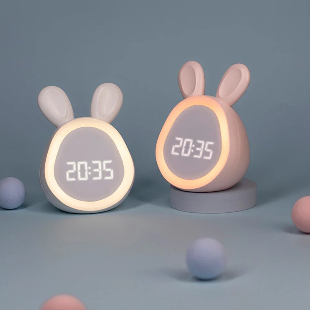 BowLift | Rabbit-shaped children's alarm clock with LED night light - BunniGlow