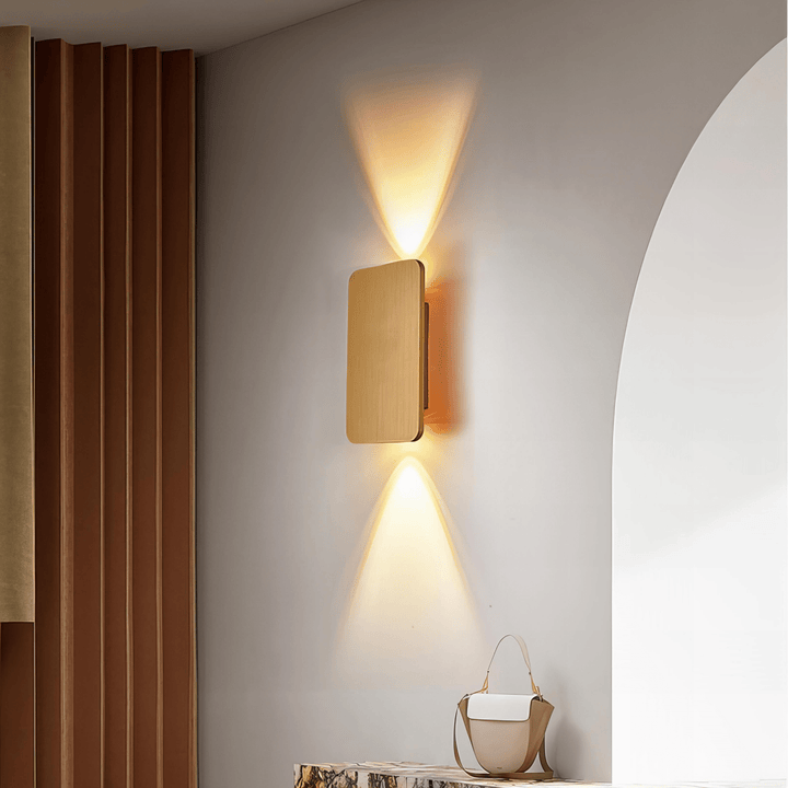 BowLift | Radiara – Minimalist Wooden LED Wall Light with Adjustable Lighting