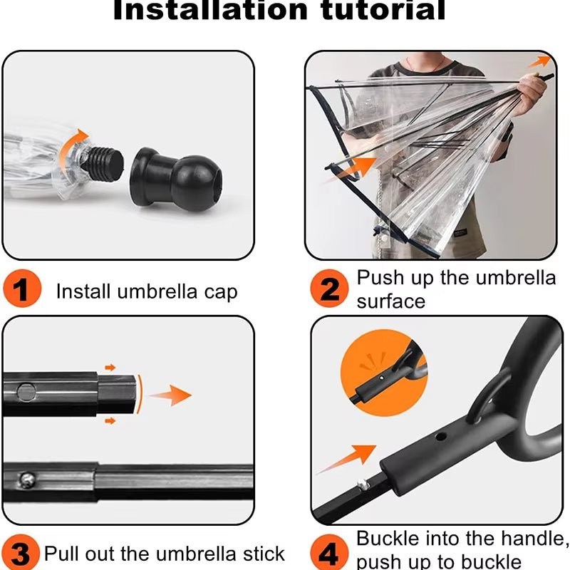 BowLift | WALKDRY Clear – Wind-Resistant Pet Umbrella with Quick-Clip Leash