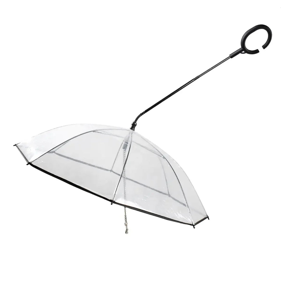 BowLift | WALKDRY Clear – Wind-Resistant Pet Umbrella with Quick-Clip Leash