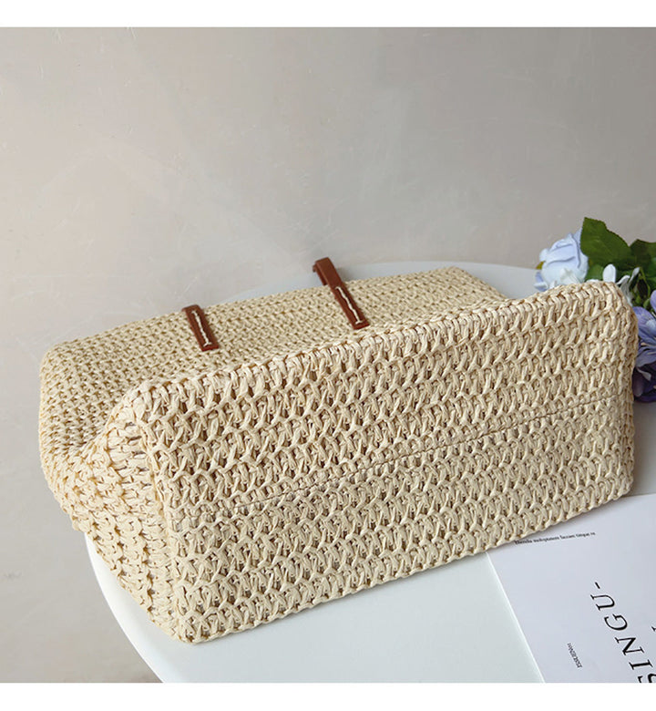 BowLift | Rattan Woven Bag with Leather Straps - SummerBreeze Tote