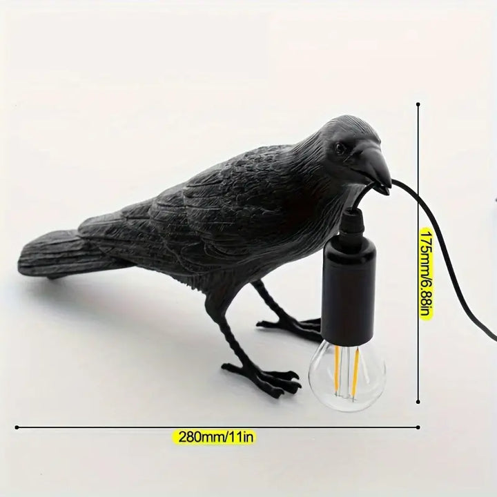 NachtRaaf Ambient Lamp – Decorative bird lamp made of resin for warm lighting | Bowlift
