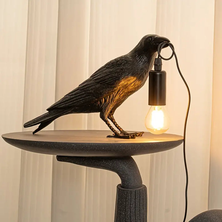 NachtRaaf Ambient Lamp – Decorative bird lamp made of resin for warm lighting | Bowlift