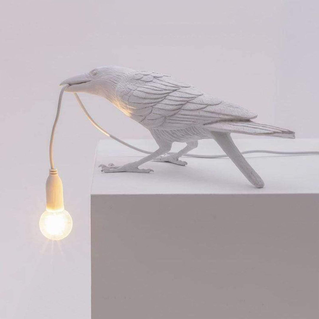 NachtRaaf Ambient Lamp – Decorative bird lamp made of resin for warm lighting | Bowlift