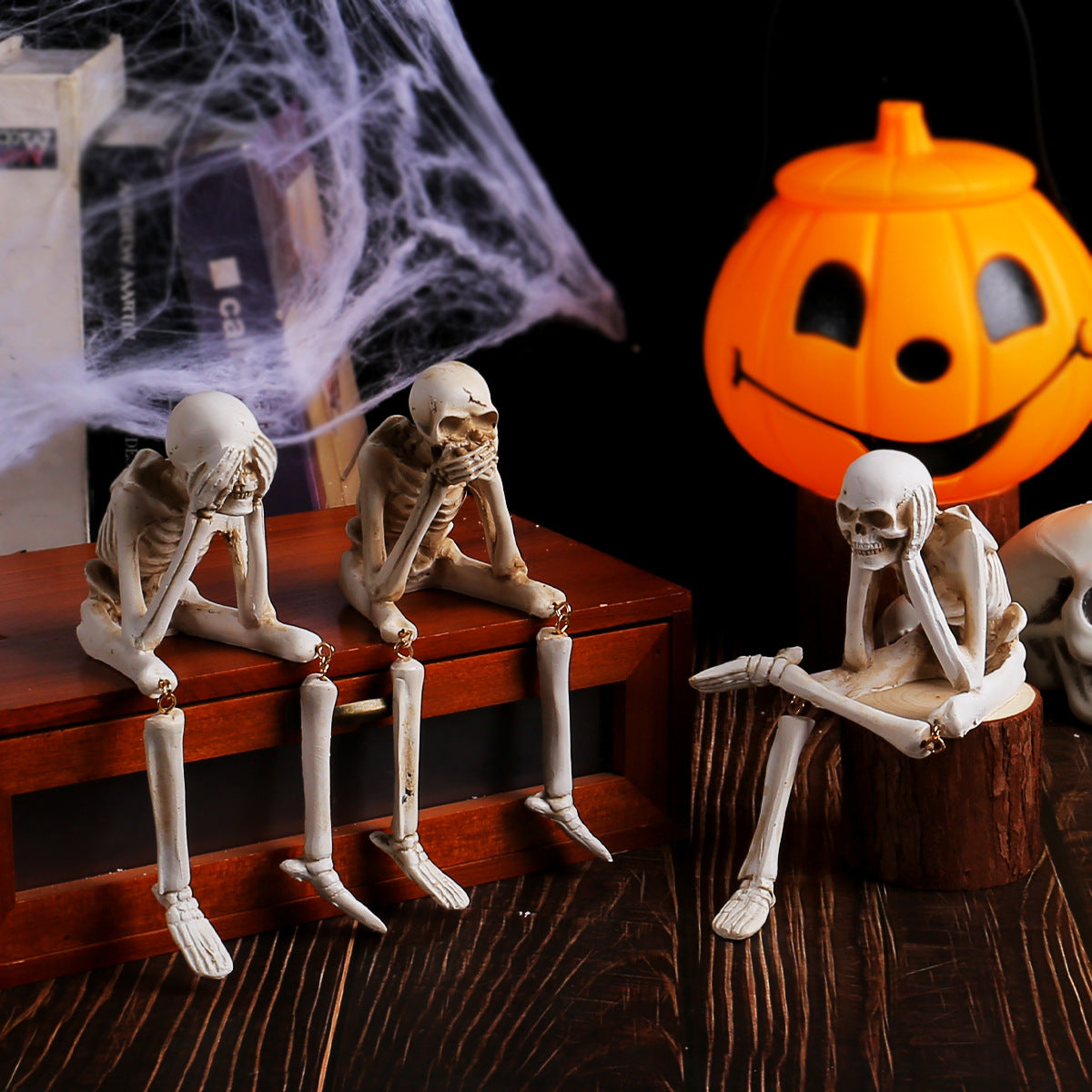 BowLift | HauntTrio Boneyard Halloween Skeleton Ornaments (Set of 3)