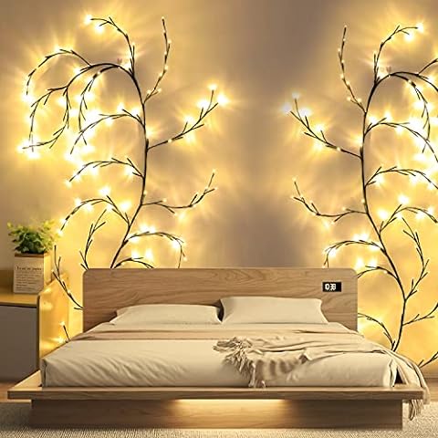 BowLift | LED Grapevine Fairy Lights - 100 LED String Lights with Green Wire for Indoor & Outdoor Decoration, Parties, and Garden Use