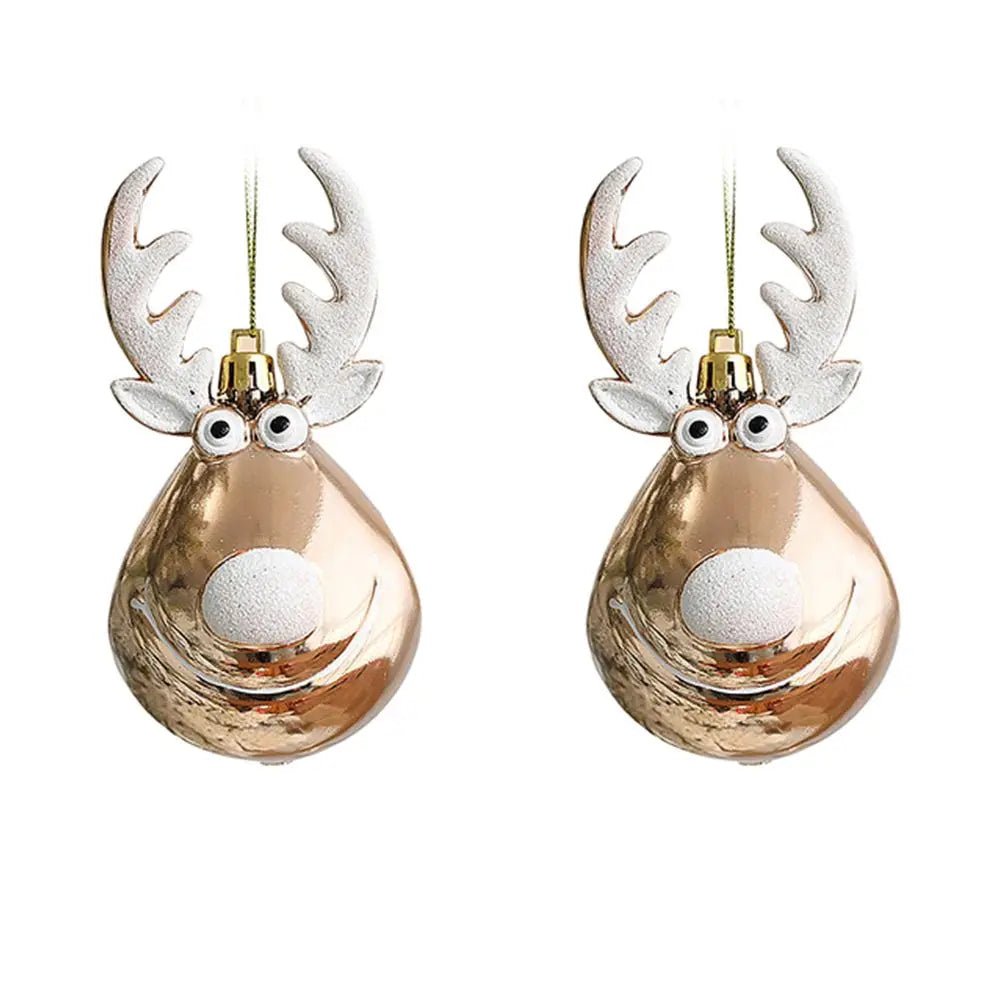 BowLift | Red Christmas Ornament Balls with Charming Elk Scene – Festive Tree Pendants for Holiday Magic