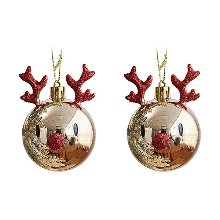 BowLift | Red Christmas Ornament Balls with Charming Elk Scene – Festive Tree Pendants for Holiday Magic