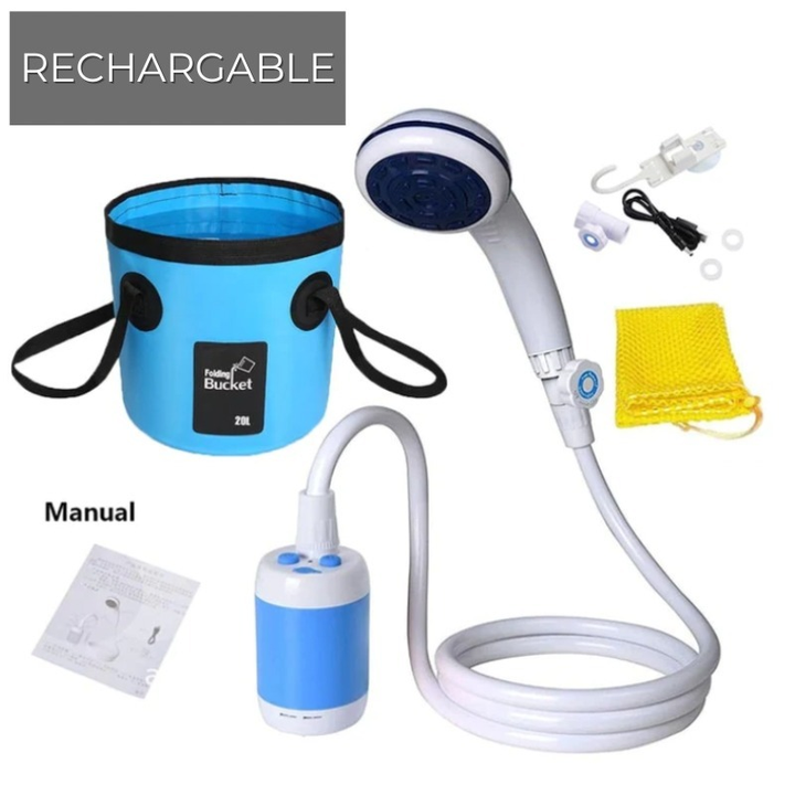 Portable Electric Outdoor Camping Shower Set | Bowlift