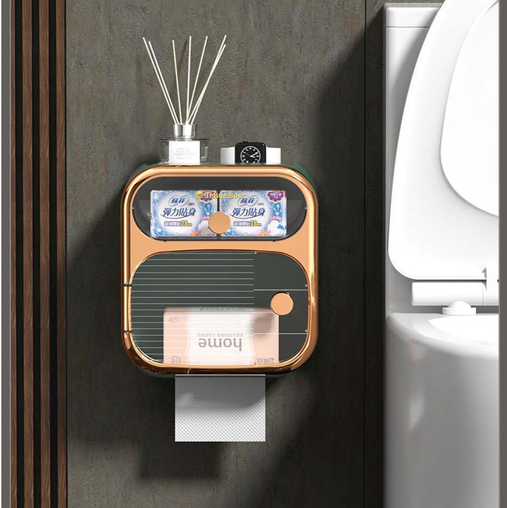 BowLift | MultiBox Wall-Mounted Toilet Paper Towel Storage Box