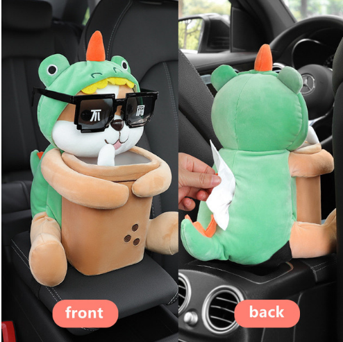 BowLift | Cute Plush Animals Armrest Tissue Box