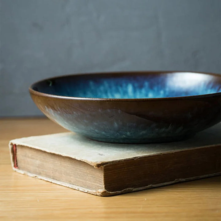 Retro Bird Pattern Ceramic Plate Old Creative Underglaze Deep Dish | Bowlift