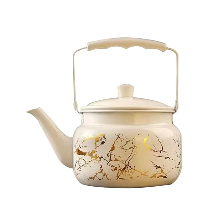 Retro Stainless Steel Teapot with Gold Stamping Relief Water Kettle | Bowlift