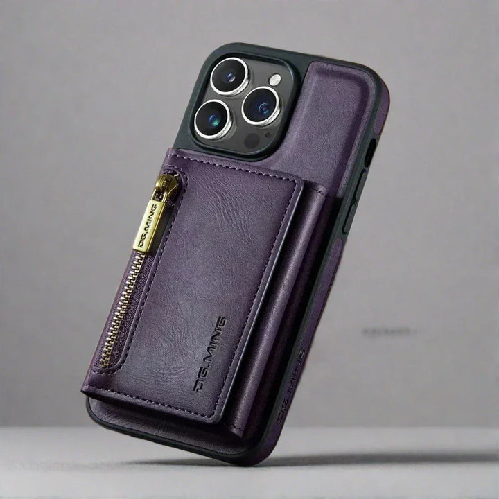 BowLift | RFID iPhone Wallet Case | Removable Magnetic Leather Car Mount Shockproof Case