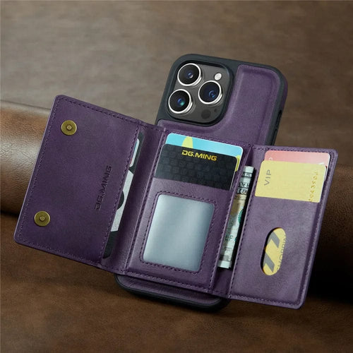 BowLift | RFID iPhone Wallet Case | Removable Magnetic Leather Car Mount Shockproof Case