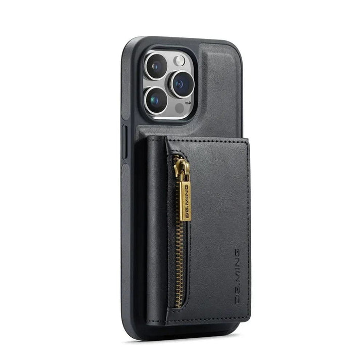 BowLift | RFID iPhone Wallet Case | Removable Magnetic Leather Car Mount Shockproof Case