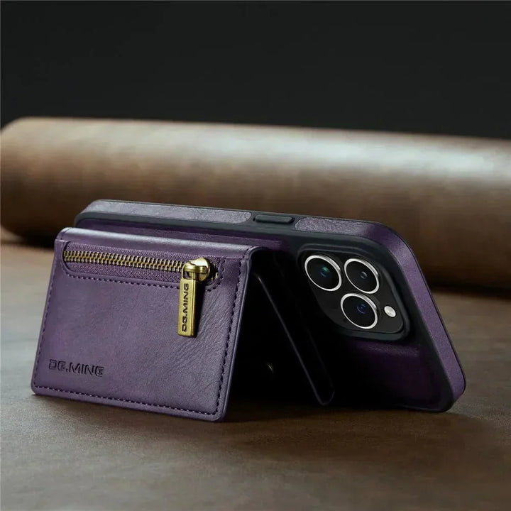 BowLift | RFID iPhone Wallet Case | Removable Magnetic Leather Car Mount Shockproof Case
