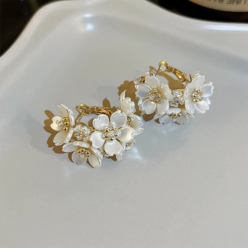 BowLift | Round Floral Accented Elegant Earrings