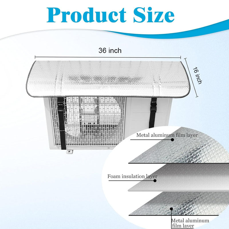 AC Outdoor Unit Protector Aluminium Cover With Straps Bowlift