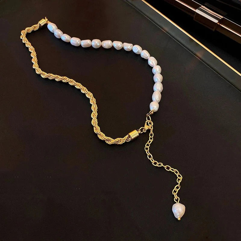 BowLift | Rope Chain Pearl Contrast Bracelet and Necklace