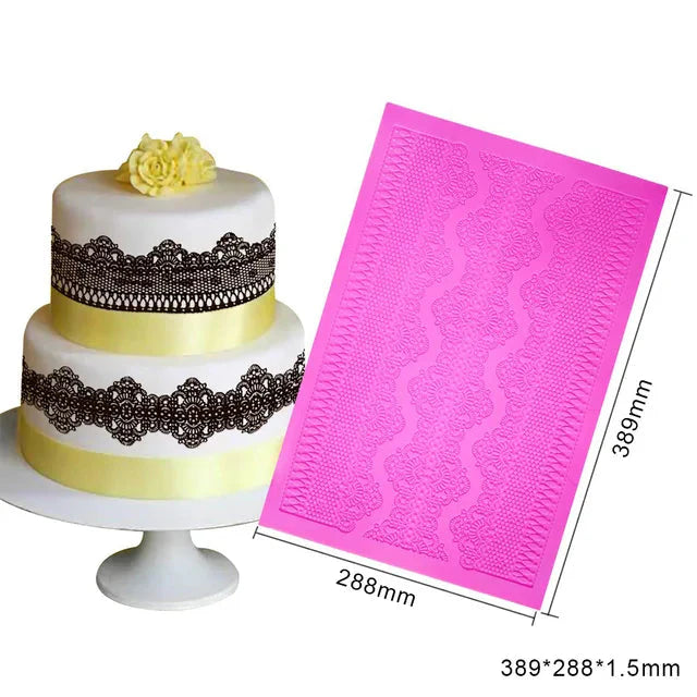 Rose Flower Lace Mold Cake Border Decoration Fondant Baking Decorating | Bowlift