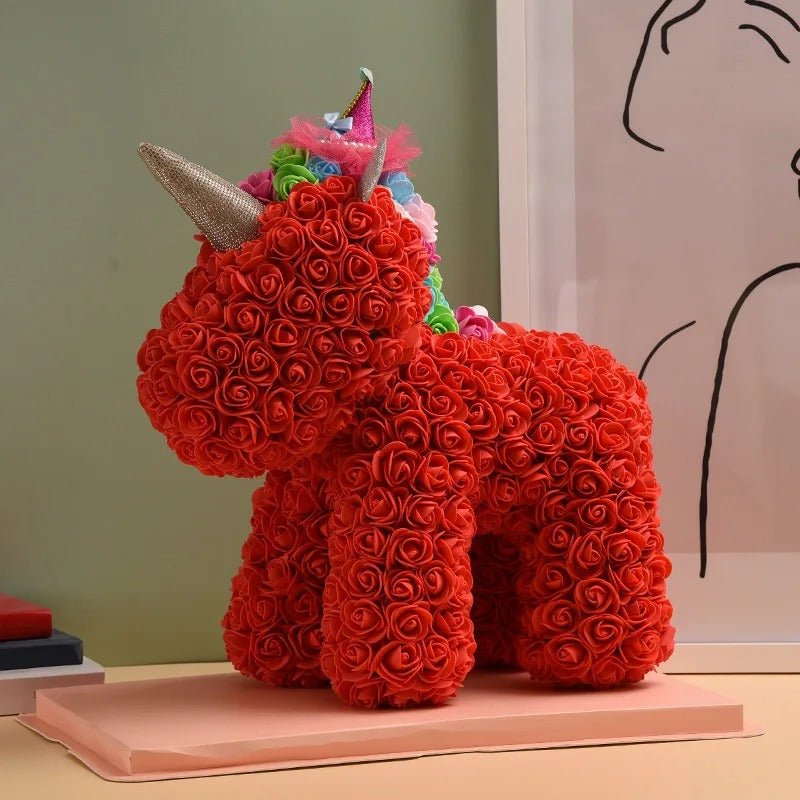 BowLift | Rose Unicorn - Artificial Flower Unicorn with Over 500 Flowers, Best Gift for Christmas, Valentine’s Day, Anniversary and Birthdays