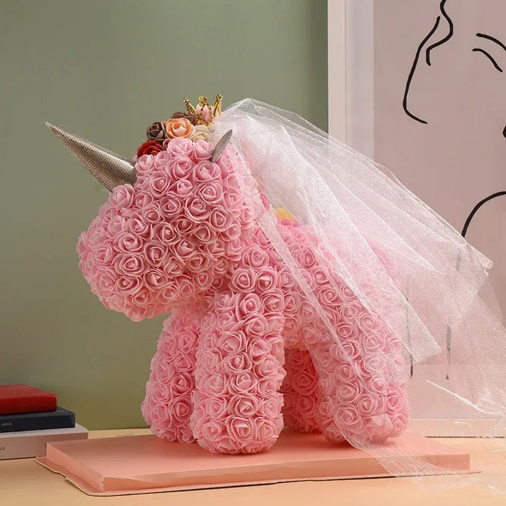 BowLift | Rose Unicorn - Artificial Flower Unicorn with Over 500 Flowers, Best Gift for Christmas, Valentine’s Day, Anniversary and Birthdays