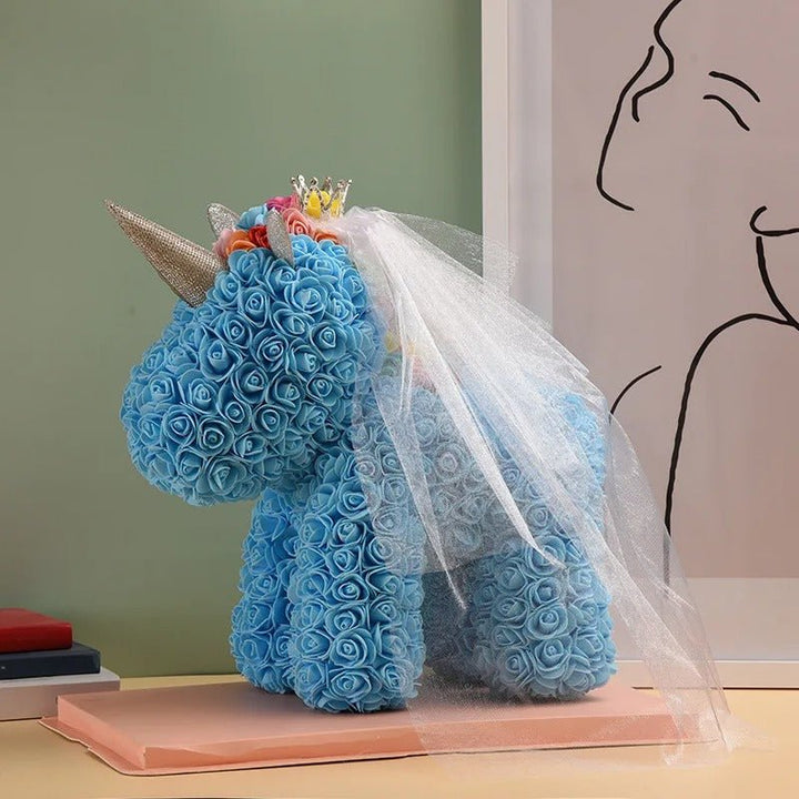 BowLift | Rose Unicorn - Artificial Flower Unicorn with Over 500 Flowers, Best Gift for Christmas, Valentine’s Day, Anniversary and Birthdays