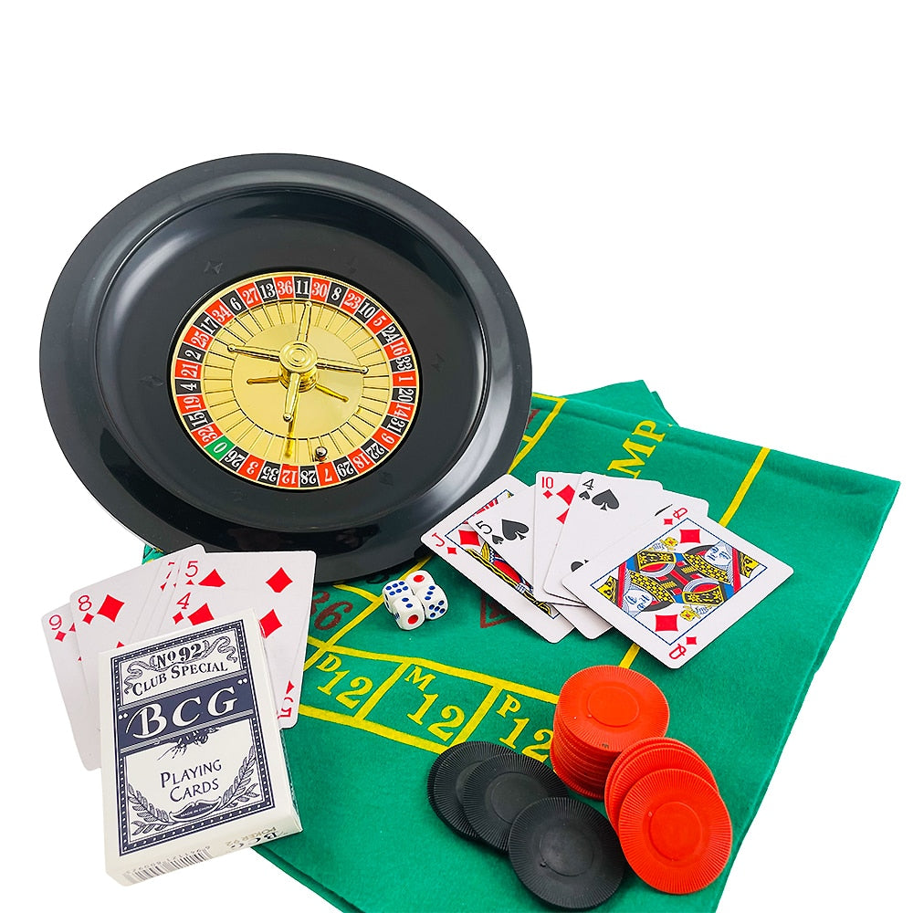 5-in-1-Casino game package (Roulette, Poker, Blackjack, Craps, Poker, dice) | Bowlift